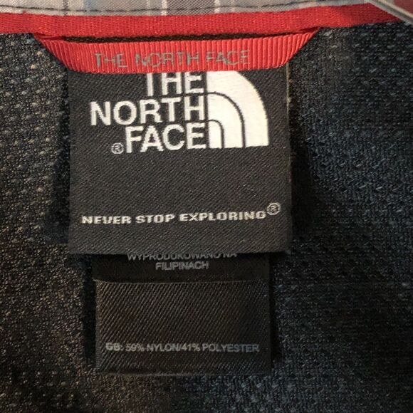 North Face Shirt Mens XL Gray Blue Plaid Pine Knot Woven Short Sleeve - Picture 4 of 9